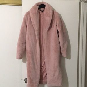 Pink Fuax fur coat